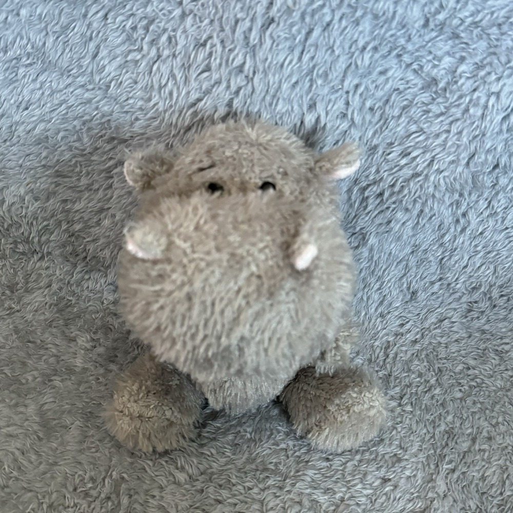 Ganz Schnozzles Gray Hippo Plush Stuffed Animal Hippopotamus Beanbag Soft Toy